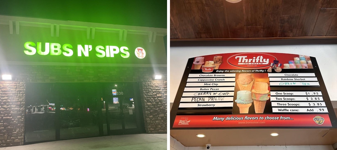 Subs N' Sips Menu